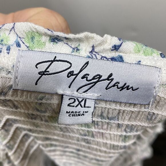 Polagram Smocked Bodice Floral Dress 2X - Picture 2 of 6